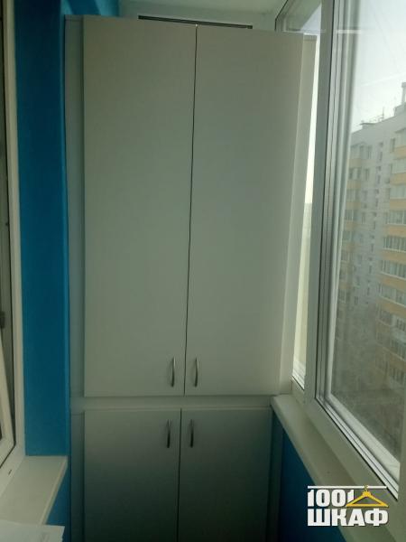 Белый шкаф для хранения Технический шкаф на лоджию